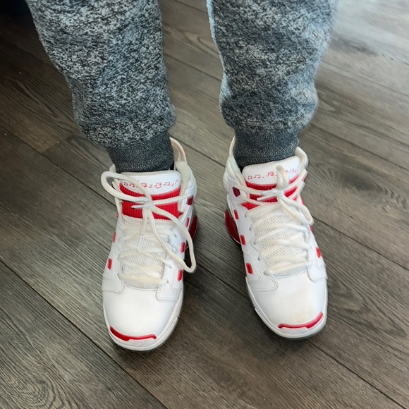 Jordan White and Red High-Top Basketball Sneakers (Back To School) - Picture 1 of 9